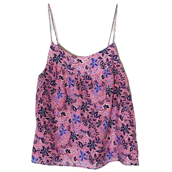 Xirena Mari Pink Blue Cotton Silk Blend Spaghetti Strap Top NWT Size Extra Small - Picture 1 of 6